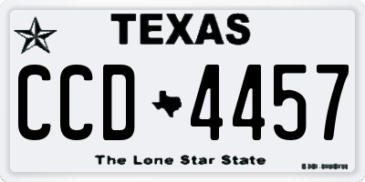 TX license plate CCD4457