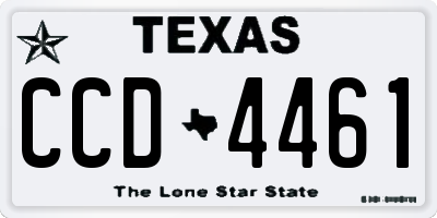 TX license plate CCD4461