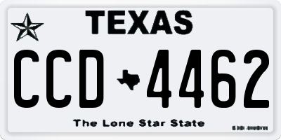 TX license plate CCD4462