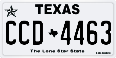 TX license plate CCD4463