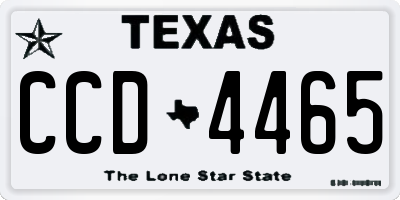 TX license plate CCD4465