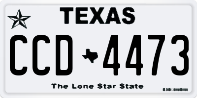 TX license plate CCD4473