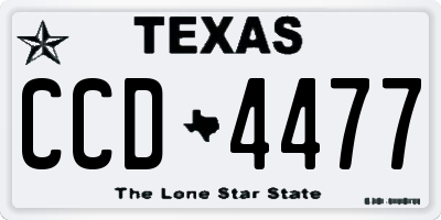TX license plate CCD4477