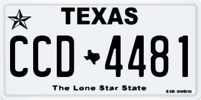 TX license plate CCD4481