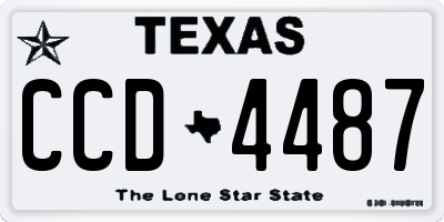 TX license plate CCD4487