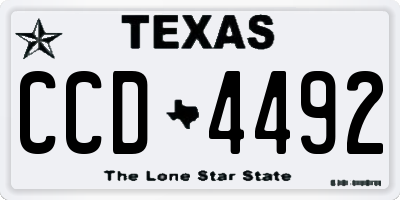TX license plate CCD4492