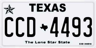 TX license plate CCD4493