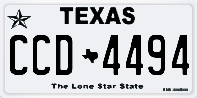 TX license plate CCD4494