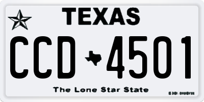 TX license plate CCD4501