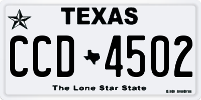 TX license plate CCD4502