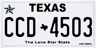 TX license plate CCD4503