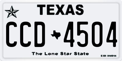 TX license plate CCD4504