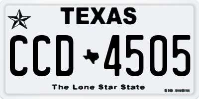 TX license plate CCD4505