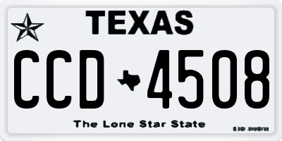 TX license plate CCD4508