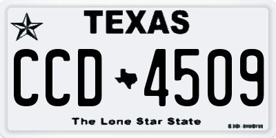 TX license plate CCD4509