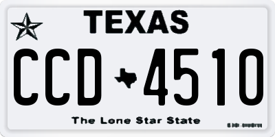 TX license plate CCD4510