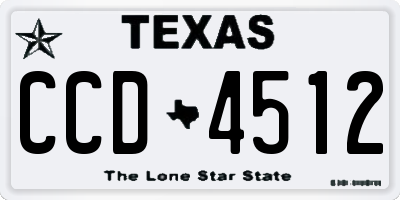 TX license plate CCD4512