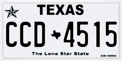 TX license plate CCD4515