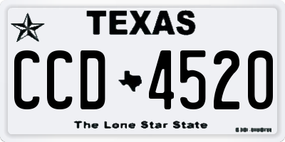 TX license plate CCD4520
