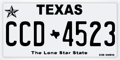 TX license plate CCD4523