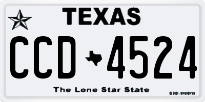 TX license plate CCD4524