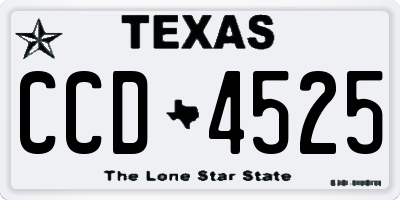 TX license plate CCD4525