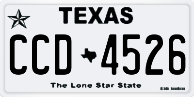 TX license plate CCD4526