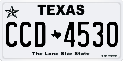 TX license plate CCD4530