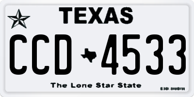 TX license plate CCD4533