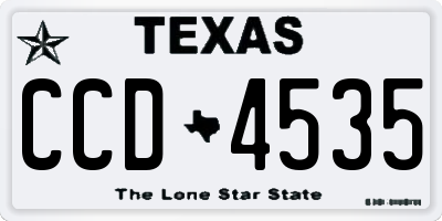 TX license plate CCD4535