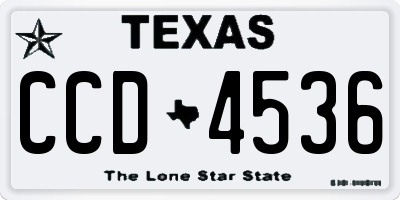 TX license plate CCD4536