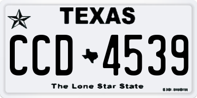 TX license plate CCD4539