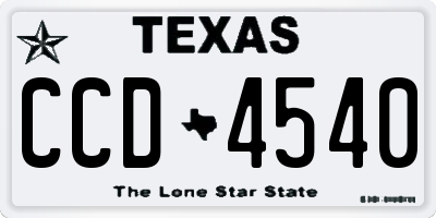 TX license plate CCD4540