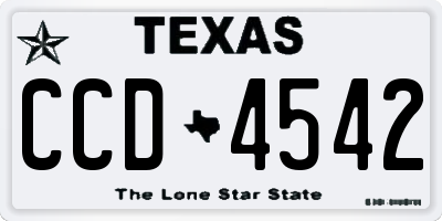 TX license plate CCD4542