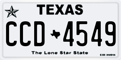 TX license plate CCD4549