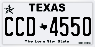 TX license plate CCD4550