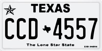 TX license plate CCD4557