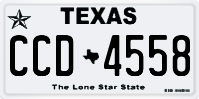 TX license plate CCD4558