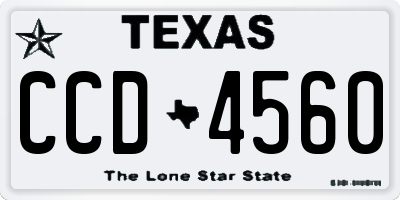 TX license plate CCD4560
