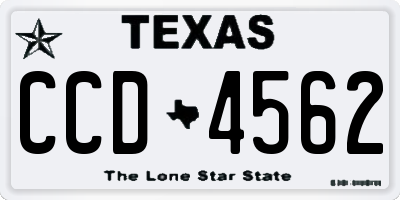 TX license plate CCD4562