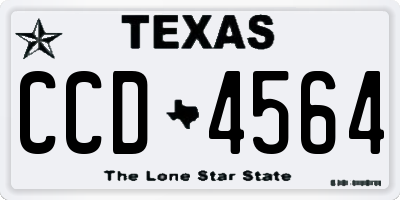 TX license plate CCD4564