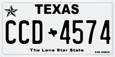 TX license plate CCD4574