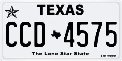 TX license plate CCD4575
