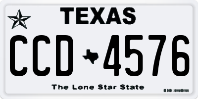 TX license plate CCD4576