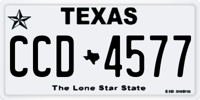 TX license plate CCD4577