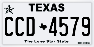 TX license plate CCD4579