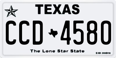 TX license plate CCD4580
