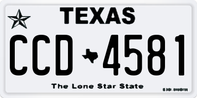 TX license plate CCD4581