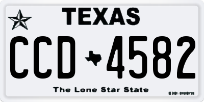 TX license plate CCD4582