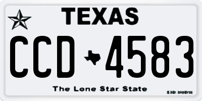 TX license plate CCD4583